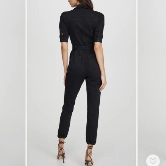 Paige Short Sleeve Black Jumpsuit Size 6 - Picture 3 of 12